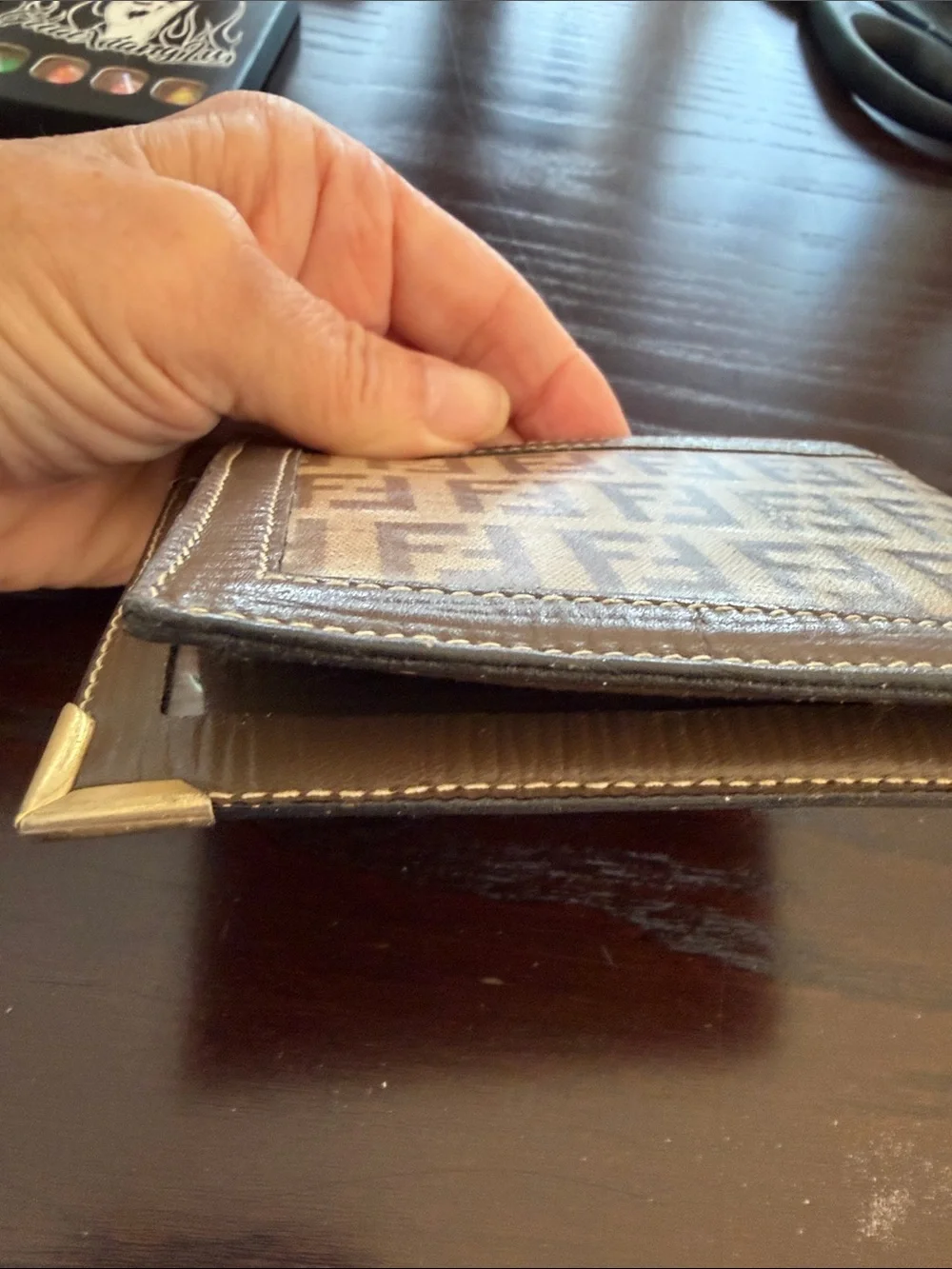 FENDI Brown Monogram Canvas Wallet - Slim Bi-Fold